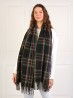 Plaid Patterned Blanket Scarf with Fringe